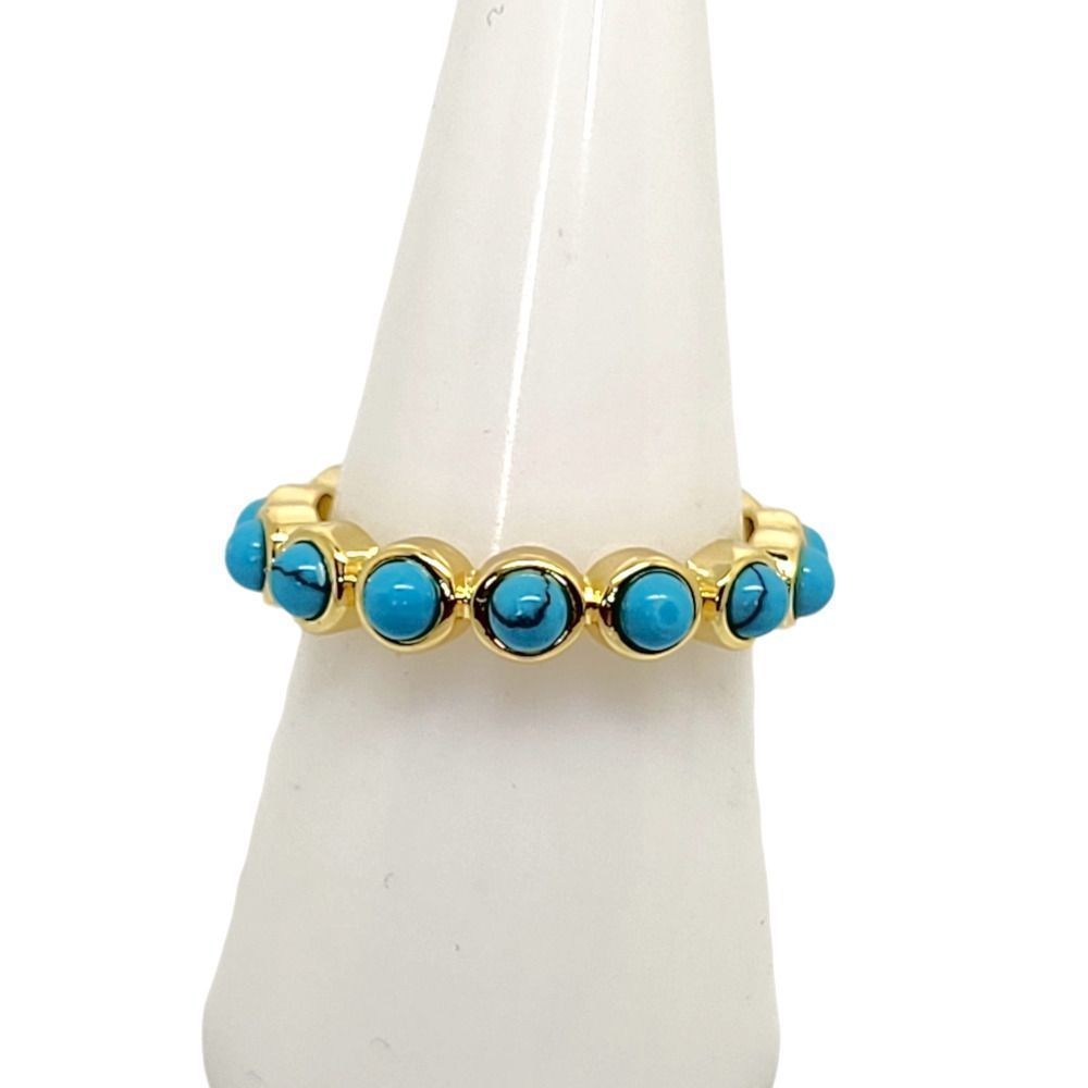 4mm Bezeled Turquoisette Eternity Band Ring Size 8 - Picture 4 of 4